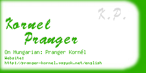 kornel pranger business card