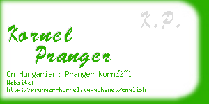 kornel pranger business card